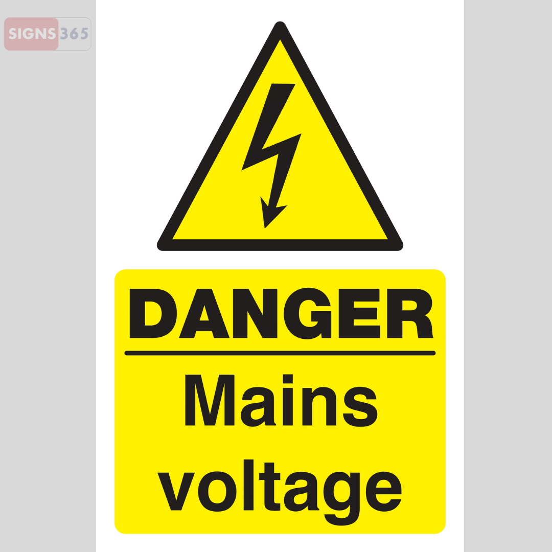 Danger Mains Voltage Sign – Electrical Safety Warning