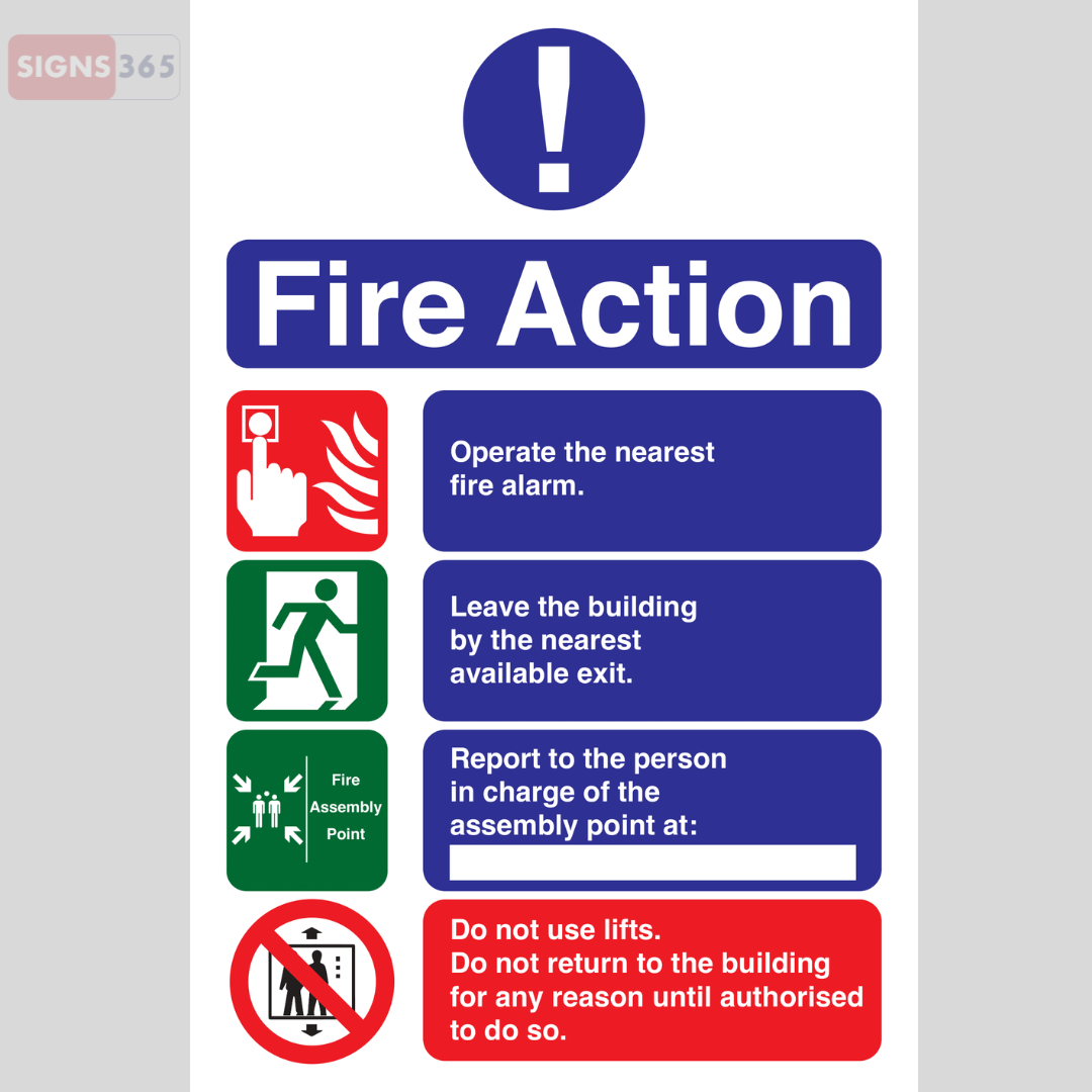 Fire Action Notice Sign – Operate the Nearest Fire Alarm First