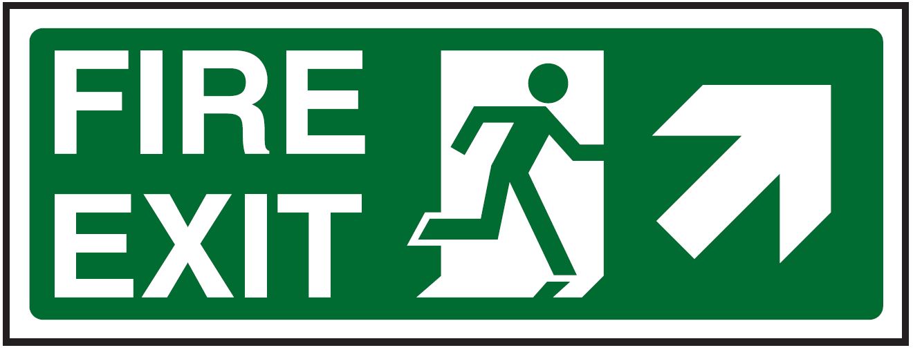 Fire Exit Up Right Sign