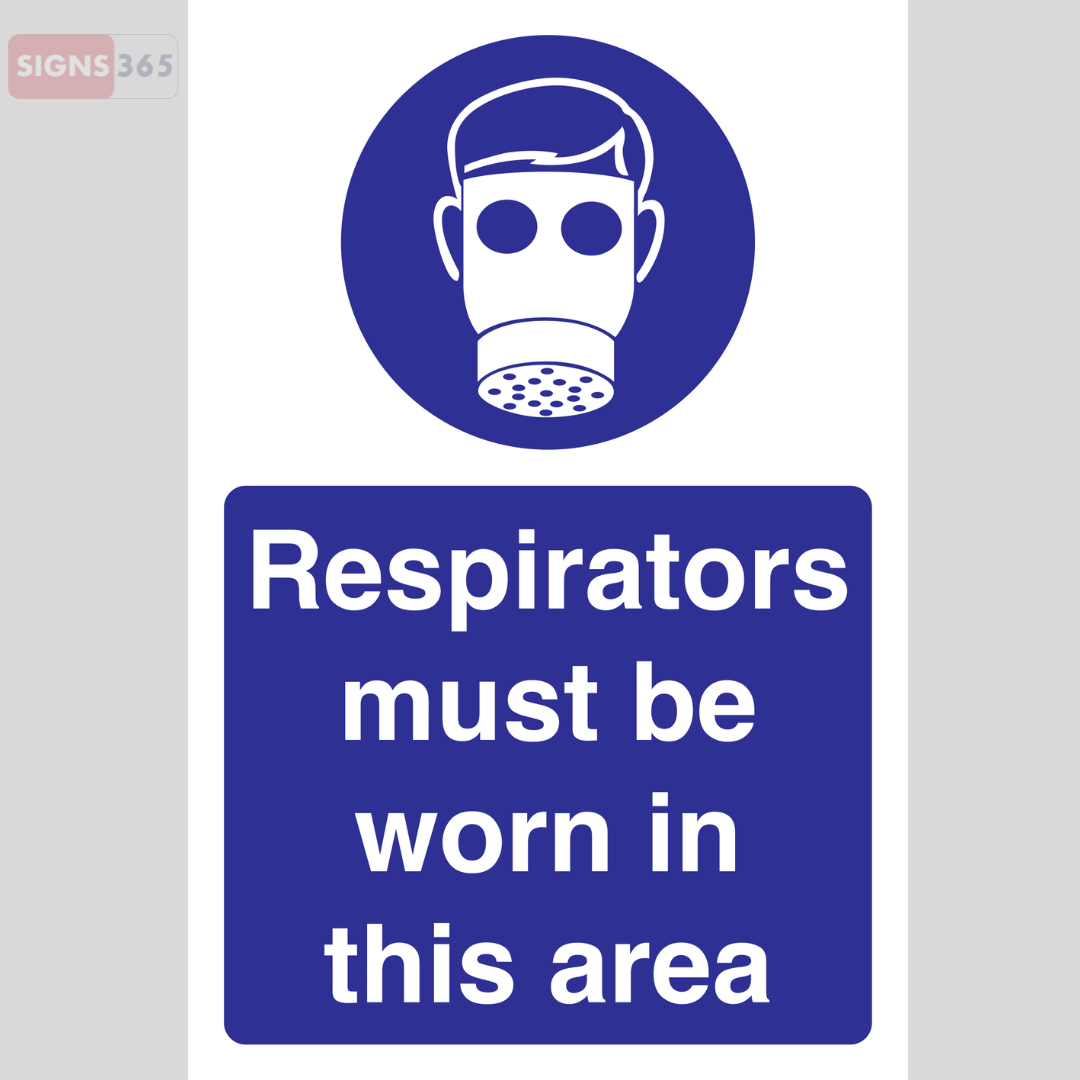 Respirators Must Be Worn in This Area – Workplace Safety Sign