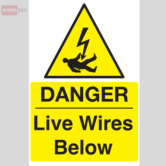 Danger Live Wires Sign – Electrical Hazard Site Warning
