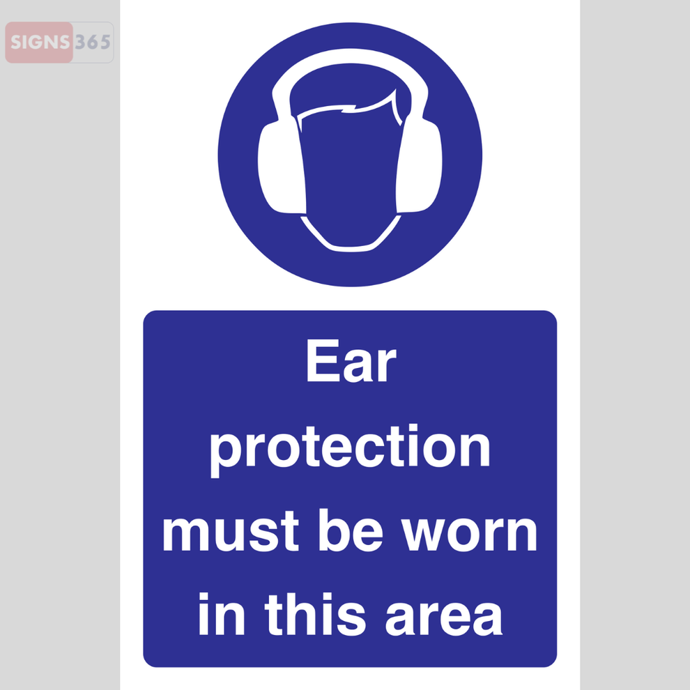 Ear Protection Must Be Worn Sign (ISO 7010) | UK Safety Sign – SIGNS 365