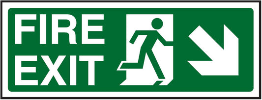 Fire Exit Down Right Sign
