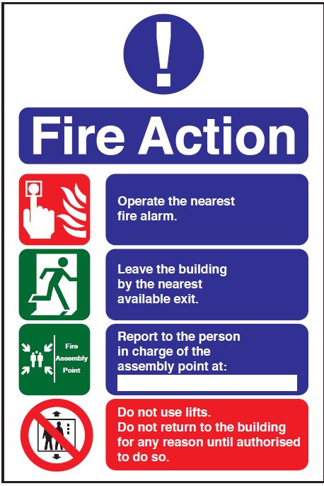 Fire Action Notice Sign – Operate the Nearest Fire Alarm First