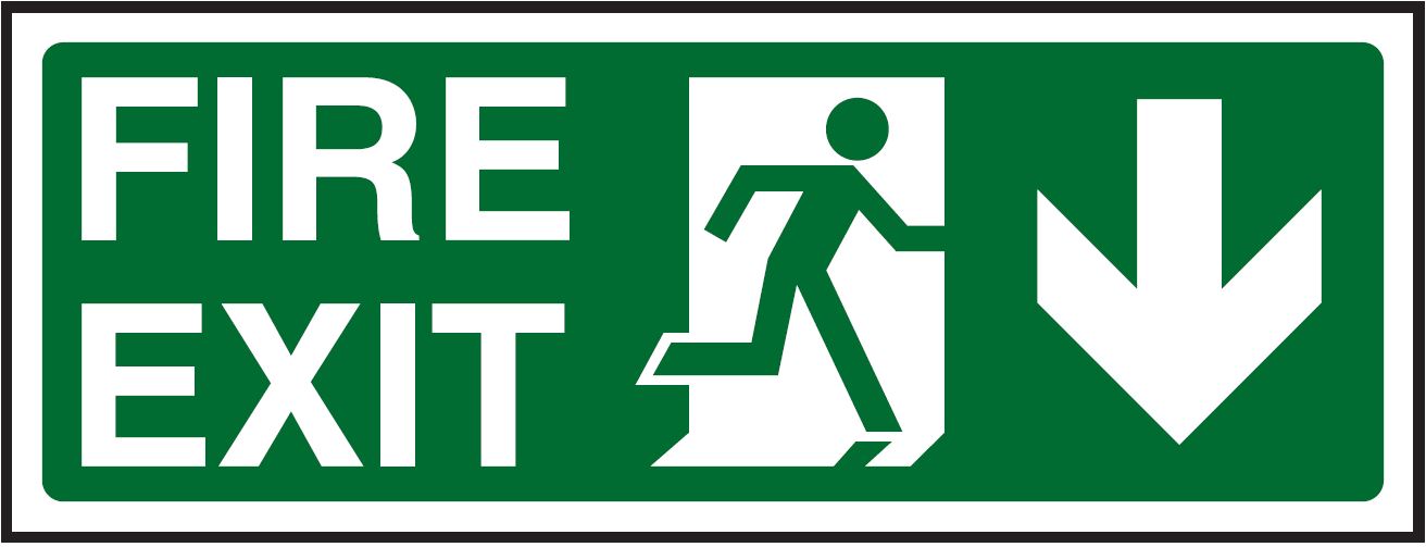 Fire Exit Down Sign