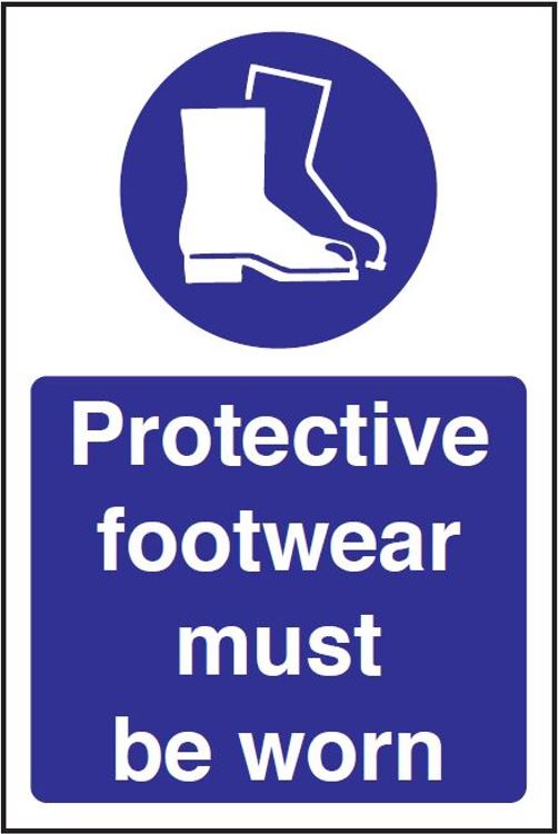Protective Footwear Must Be Worn – PPE Safety Sign for Workplaces