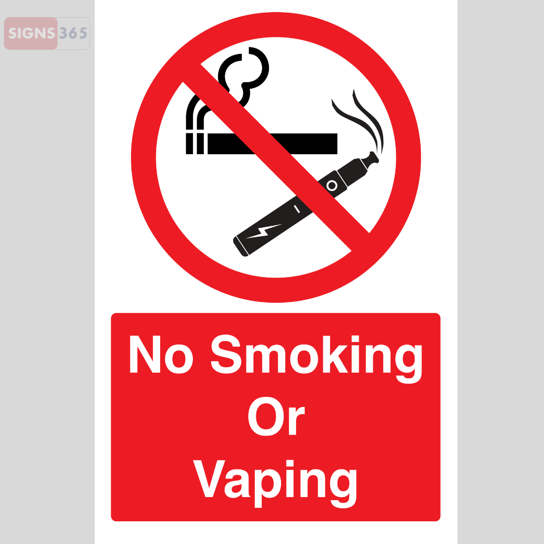 No Smoking or Vaping Sign – Clear Safety Message for Indoor or Outdoor Use