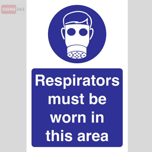 Respirators Must Be Worn in This Area – Workplace Safety Sign