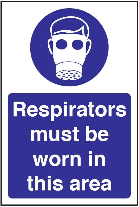 Respirators Must Be Worn in This Area – Workplace Safety Sign