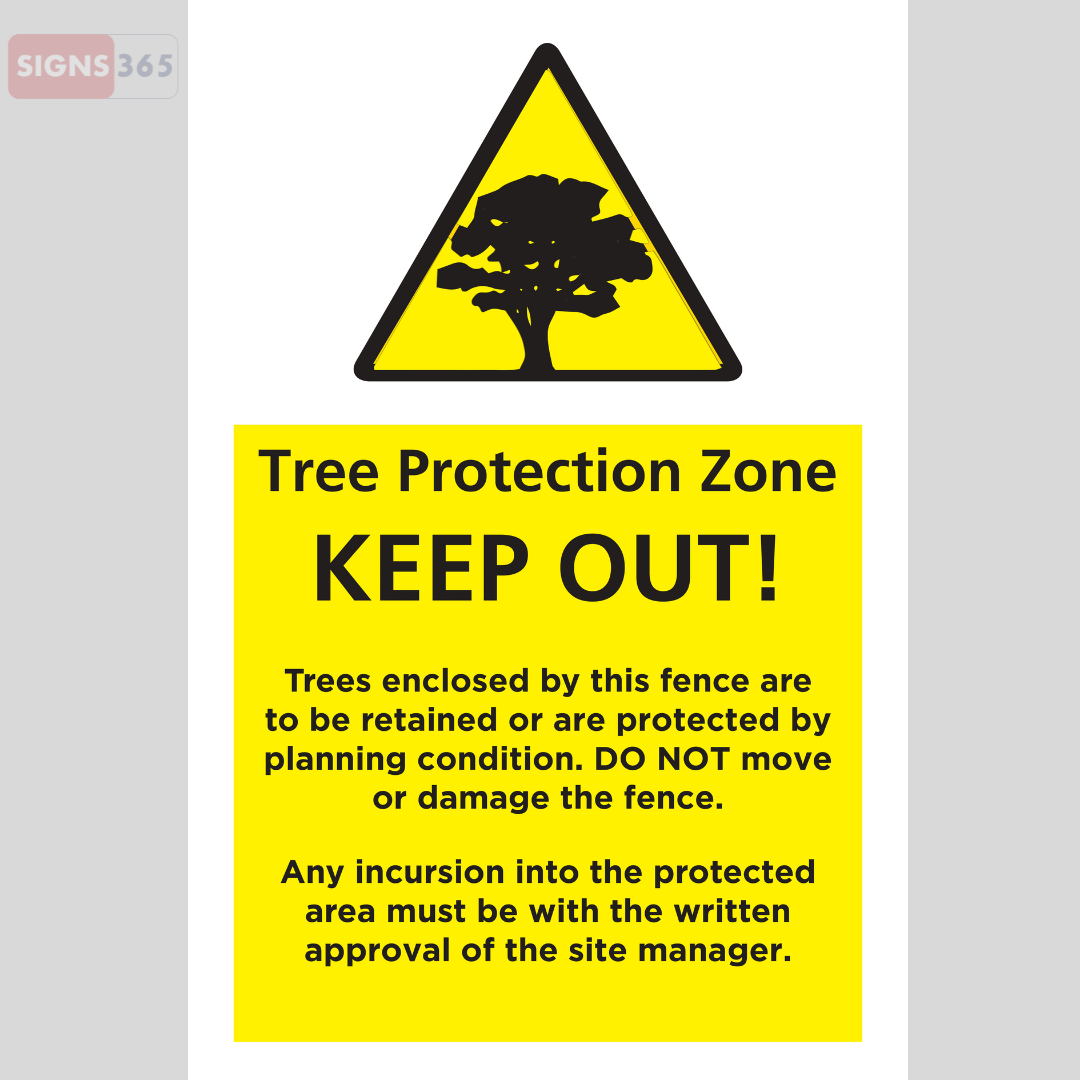 Tree Protection Zone KEEP OUT Sign – Environmental Site Safety