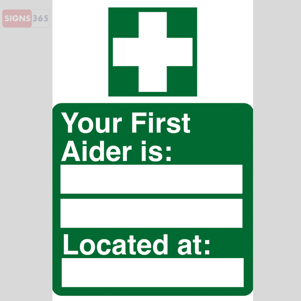 First Aider Sign | UK Safety Sign – SIGNS 365
